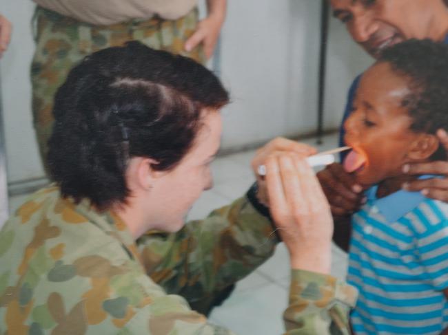 Danniell Martin in Papua New Guinea on a humanitarian mission in Port Moresby.