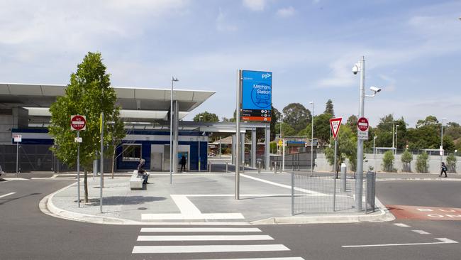 Georgia Law was clutching a knife and had to be sedated with capsicum spray by PSO’s at Mitcham train station during an incident on November 21, 2020. Picture: Richard Serong