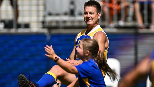 Ben Cousins at the curtain raiser at Optus Stadium on Sunday. Photo by Daniel Carson/AFL Photos via Getty Images.