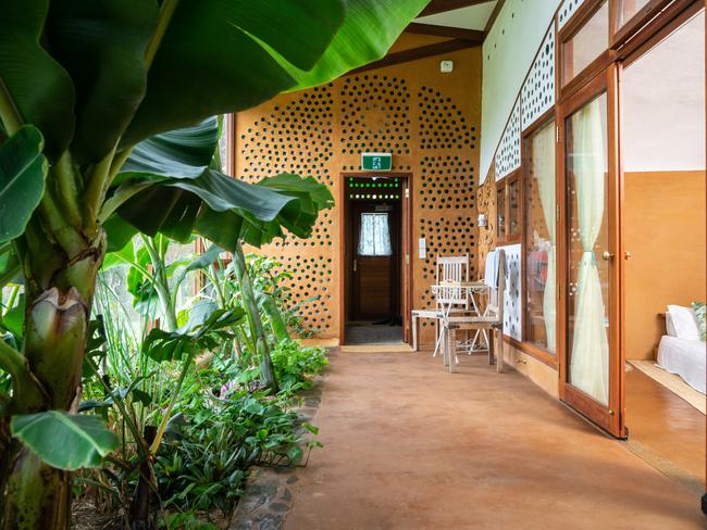 Inside the Ironbank Earthship. Picture: Nick Clayton.