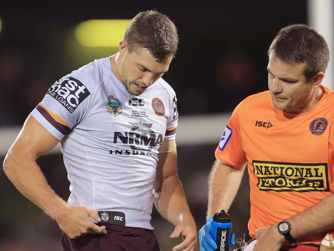 Corey Oates injured his hip in the Round 3 win over Wests Tigers.