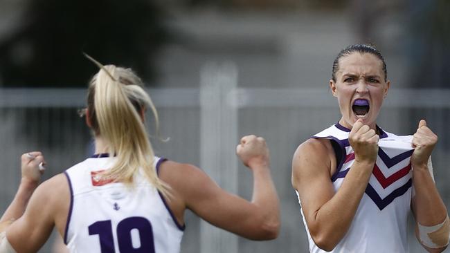 Antonio, right, had the Hawks interested but is staying at Fremantle. Picture: Getty Images