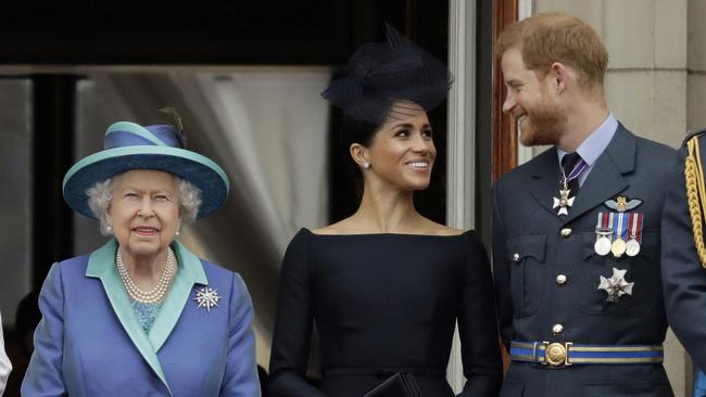 Harry and Meghan can no longer formally represent the Queen. Picture: AP/Matt Dunham, File)