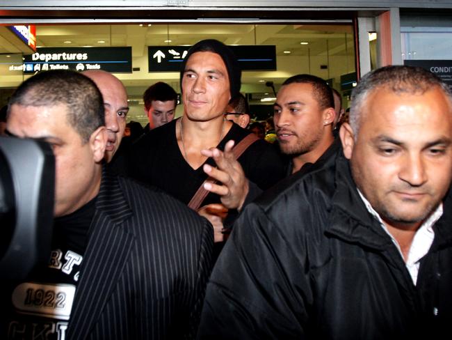 Spotted: SBW was pictured at the airport as he tried to leave Australia