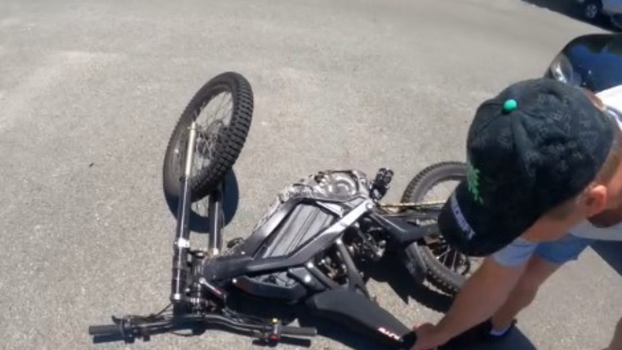 A shocking video has showed the moment a Paradise Point boy was allegedly hit by an Audi A5 while riding his motorbike in Paradise Point on January 6. Photo: Instagram