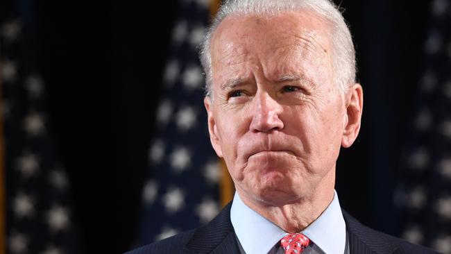 Democratic presidential hopeful Joe Biden has tried to blame Donald Trump for violence in cities across America. Picture: Saul Loeb/AFP