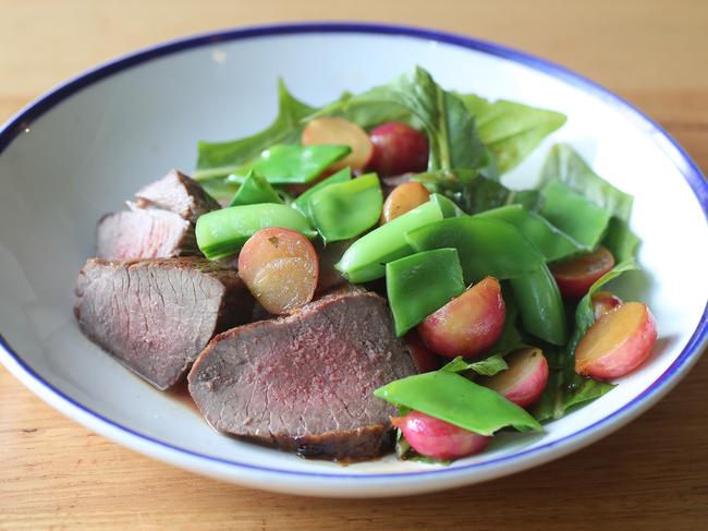 Roast Littlewood lamb with cabbage cream and chicory. Picture: NIKKI DAVIS-JONES