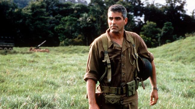 Actor George Clooney in scene from film "The Thin Red Line". /Films/Titles/Thin/Red/Line