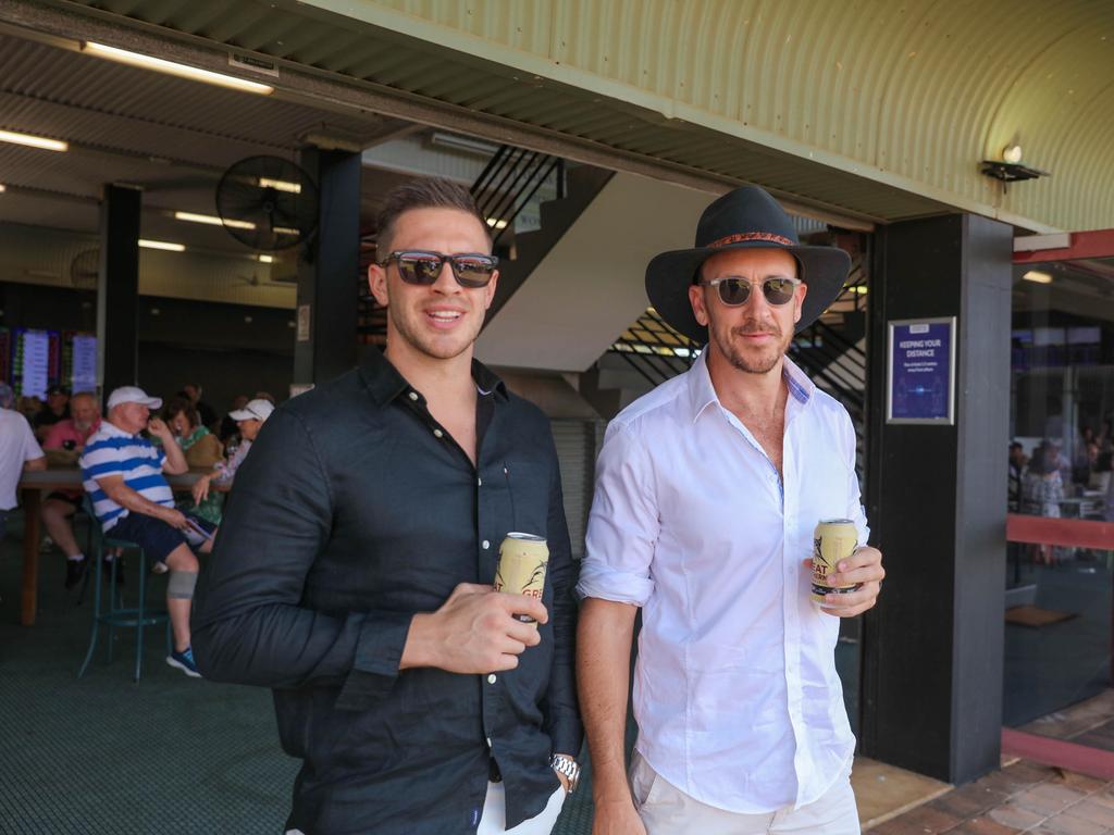 Andrew Harding and Tim Hosking at the 2021 Darwin Cup Carnival Derby Day. Picture: Glenn Campbell