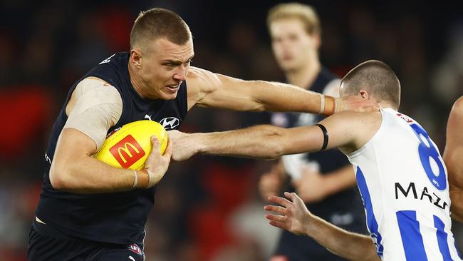 Carlton captain Patrick Cripps is back to his best in 2022 after struggling with injuries the past two seasons. Picture: Getty Images