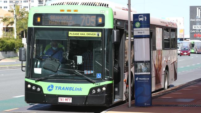 A Surfside bus at Broadbeach. Picture: Glenn Hampson