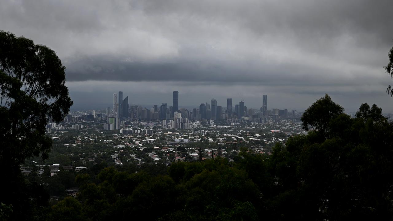 A severe storm in Brisbane on Thursday morning carried heavy rain and destructive winds. Picture: NCA NewsWire / Dan Peled