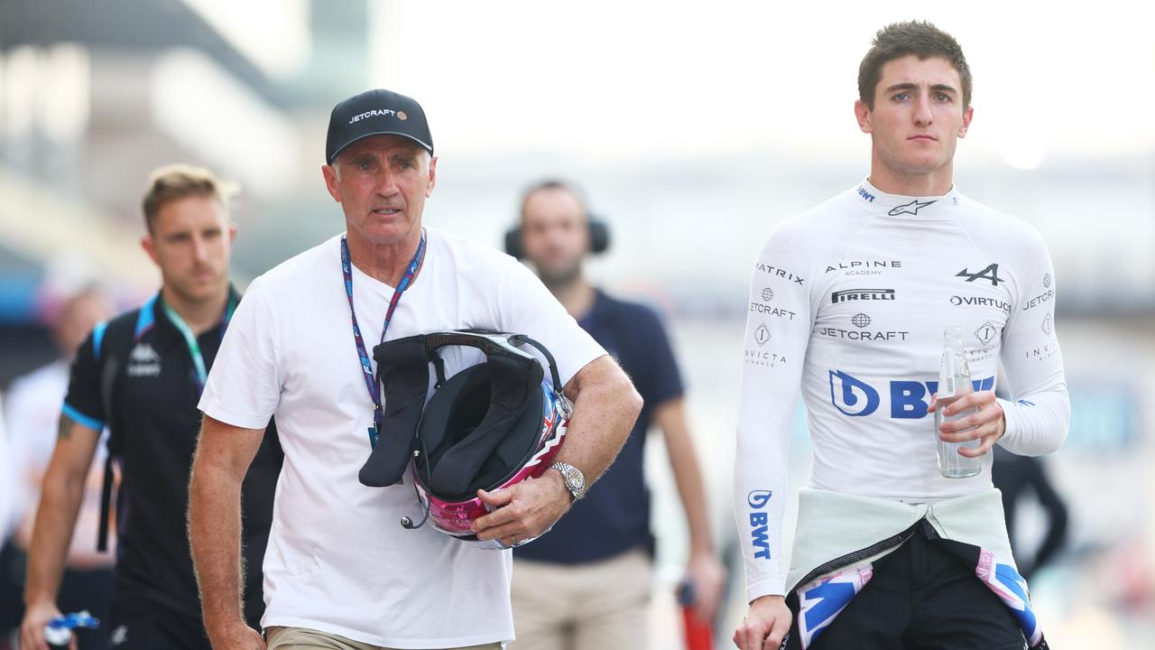 Jack Doohan of Alpine F1 with his legendary father Mick Doohan in the Pitlane.