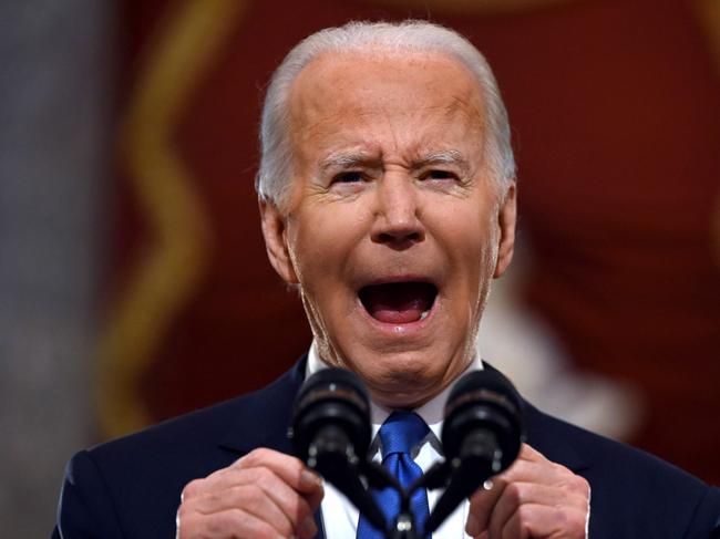 US President Joe Biden speaks at the US Capitol to mark the anniversary of the attack on the Capitol in Washington, DC. Picture: AFP