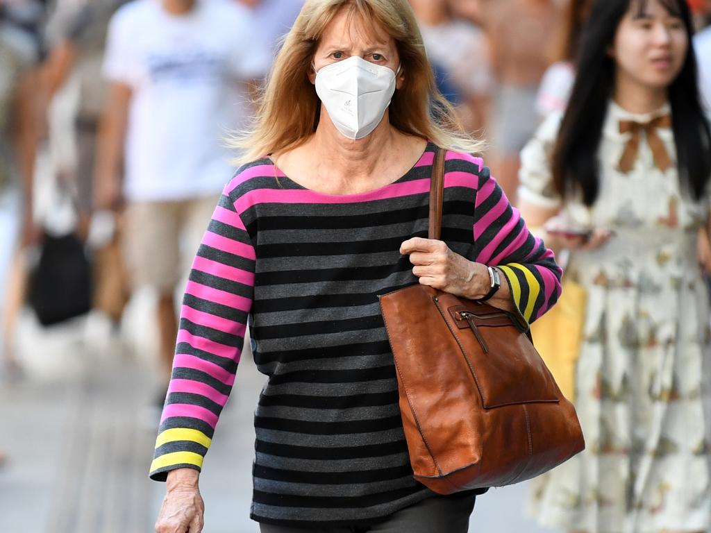 The wearing of masks will be compulsory in Greater Brisbane during the lockdown period. Picture: NCA NewsWire / Dan Peled