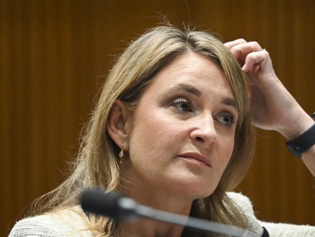 CANBERRA, AUSTRALIA, NewsWire Photos. NOVEMBER 17, 2023: Optus CEO Kelly Bayer Rosmarin appears before Senate inquiry following the November 8 outage, at Parliament House in Canberra. Picture: NCA NewsWire / Martin Ollman