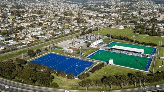 Aerial view of the Tasmanian Hockey Centre site at New Town. Picture: Core Collective Architects