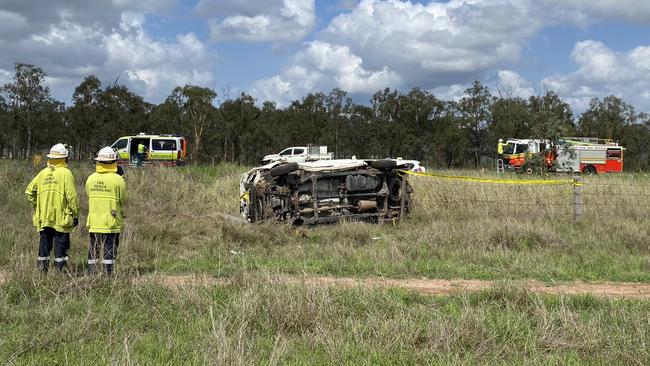 RACQ CQ Rescue was tasked to a single vehicle rollover on the Bruce Highway 30km south of St Lawrence on Tuesday, December 5, 2023. Picture: RACQ CQ Rescue