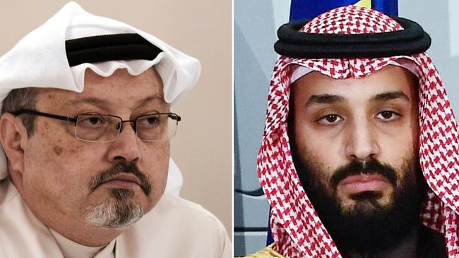 Saudi journalist Jamal Khashoggi (left) and Saudi Arabia's crown prince Mohammed bin Salman (right).