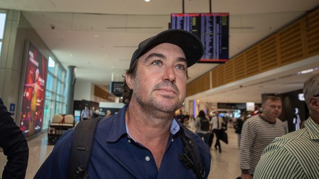 Outback Wrangler Matt Wright at Sydney Airport in 2023. Picture: Liam Mendes