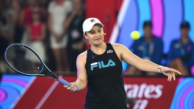 Ash Barty has made a return to Melbourne Park this week for First Nations Day and the Kids Tennis Day Arena Spectacular at the Australian Open. Picture: Josie Hayden