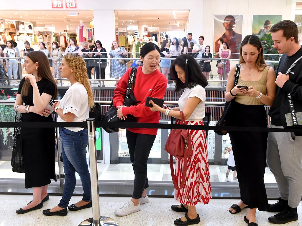 More than 2000 line up at the opening of Sephora Indooroopilly. Picture: John Gass