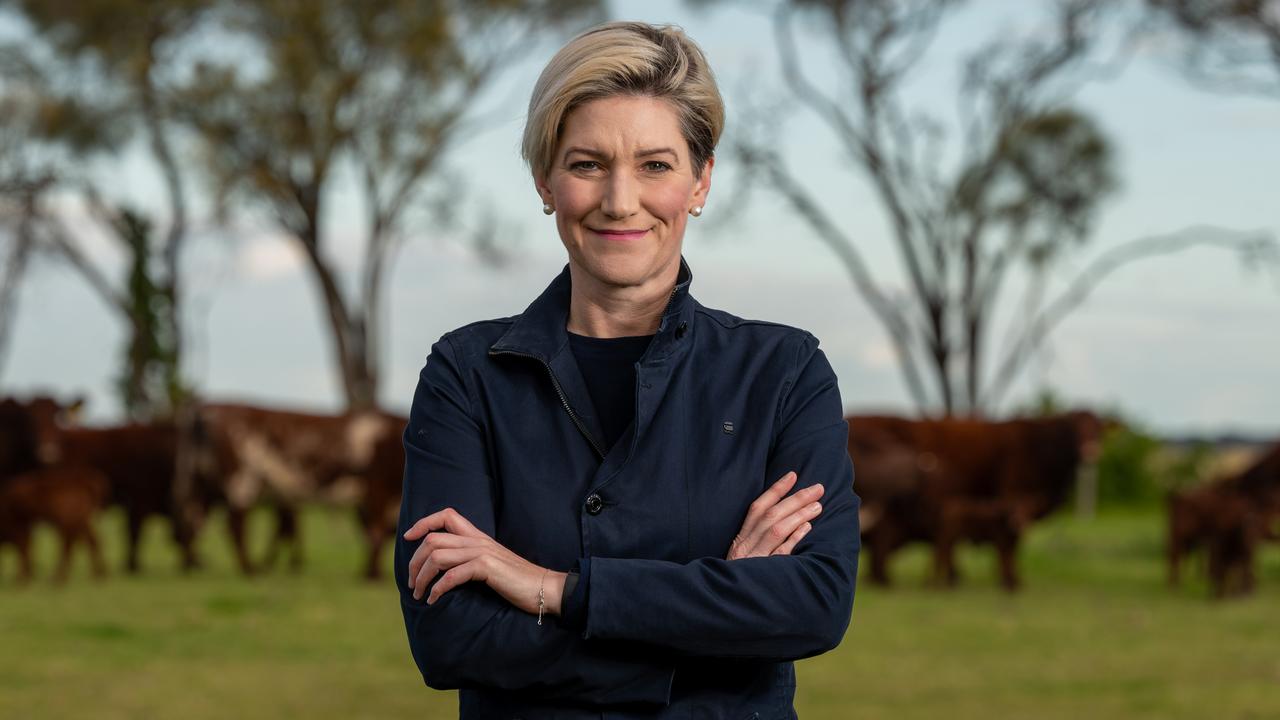 Former federal politician Nicolle Flint on her parents’ property near Kingston SE. Picture: Naomi Jellicoe