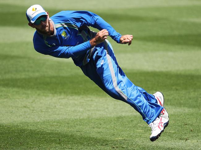 Elite fieldsman Glenn Maxwell during Australian ODI training at the SCG this week.