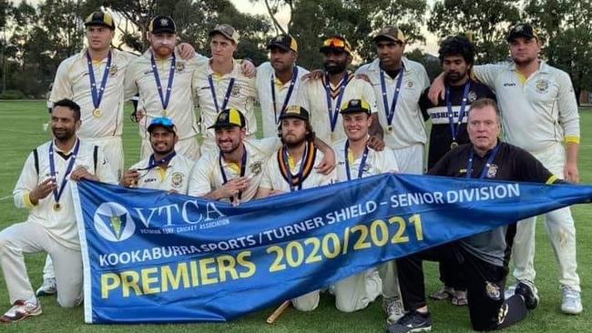 Sunshine United celebrates its VTCA Senior Division premiership. Picture: Facebook