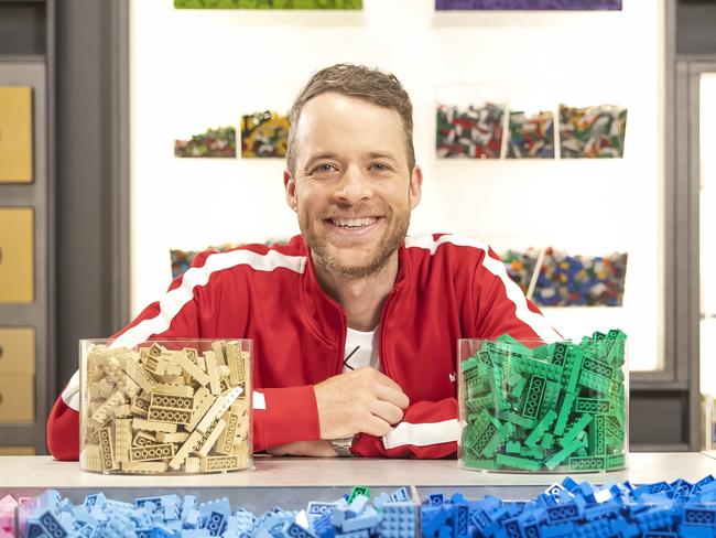 Hamish Blake is the host of LEGO Masters. Supplied by Channel 9.