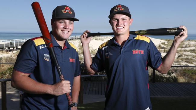 Adelaide Bite young guns Jordan McArdle and Curtis Mead are off to the US to begin Spring training with their Major League clubs. Picture: Sarah Reed