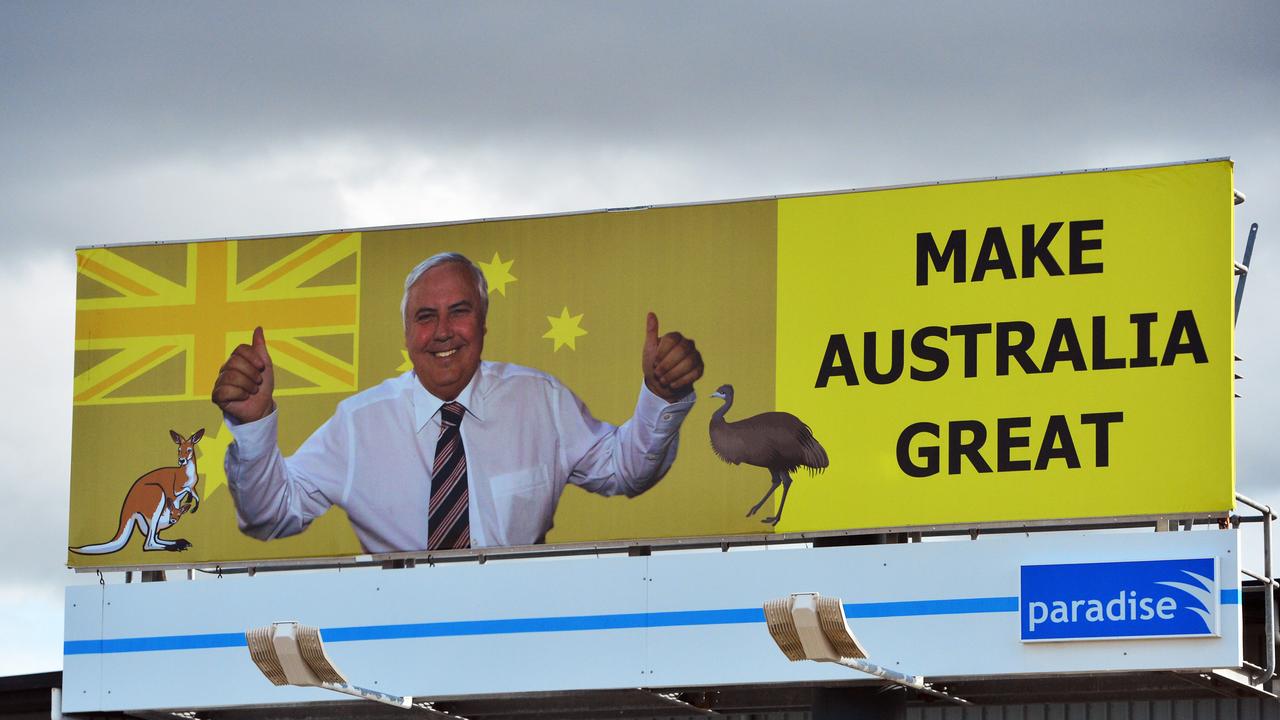 Clive Palmer is spending a fortune on billboards, TV and radio ads, and text messages sent to millions of Aussie mobile phones.