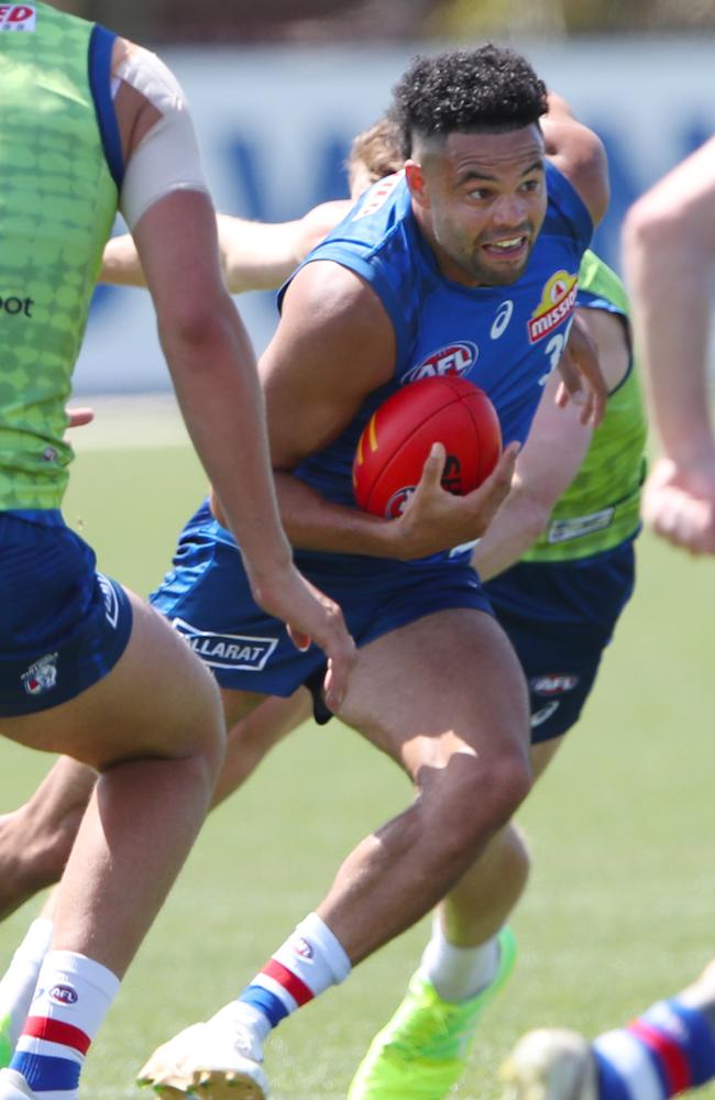 Jason Johannisen also felt for his hamstring. Picture: David Crosling