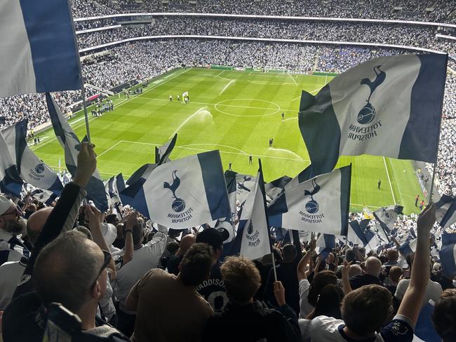 Tottenham celebrating the Europa League ahead of the club’s last Premier League clash of the season. Photo: Sophie Elsworth