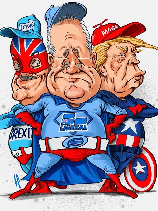 Scott Morrison’s victory was positively Trumpian. Artwork: Terry Pontikos