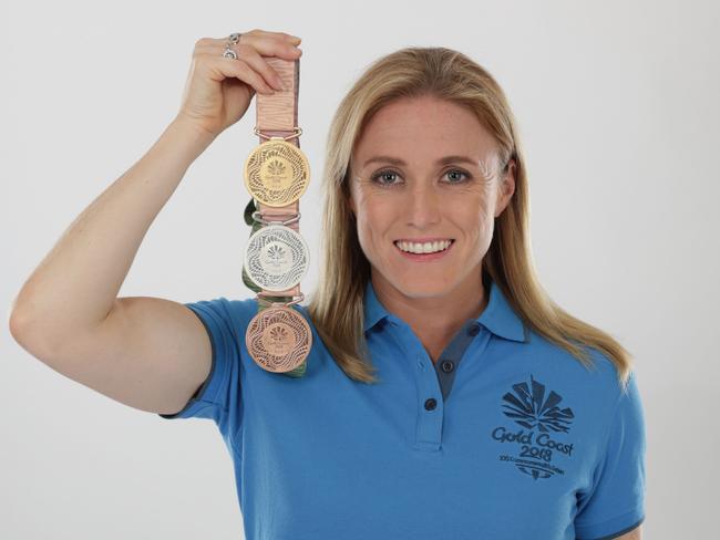 Sally Pearson with Commonwealth Games medals.