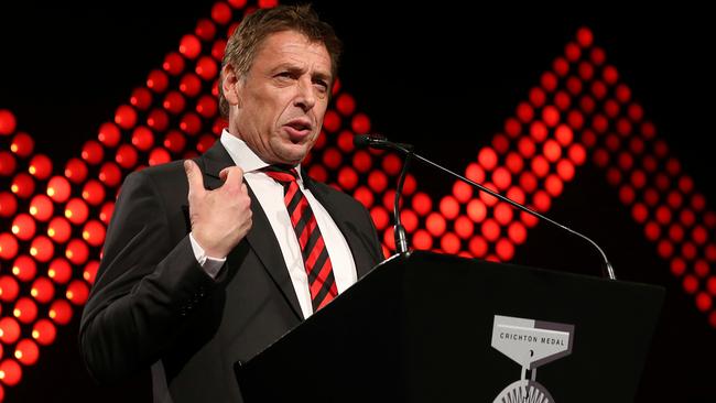 Mark Thompson spoke about his future plans at Essendon’s best and fairest dinner. Picture: Mark Stewart