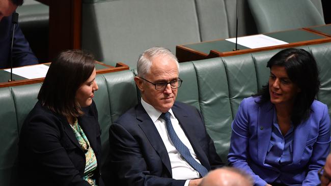 Julia Banks, right, with former PM Malcolm Turnbull. Picture: AAP Image/Mick Tsikas