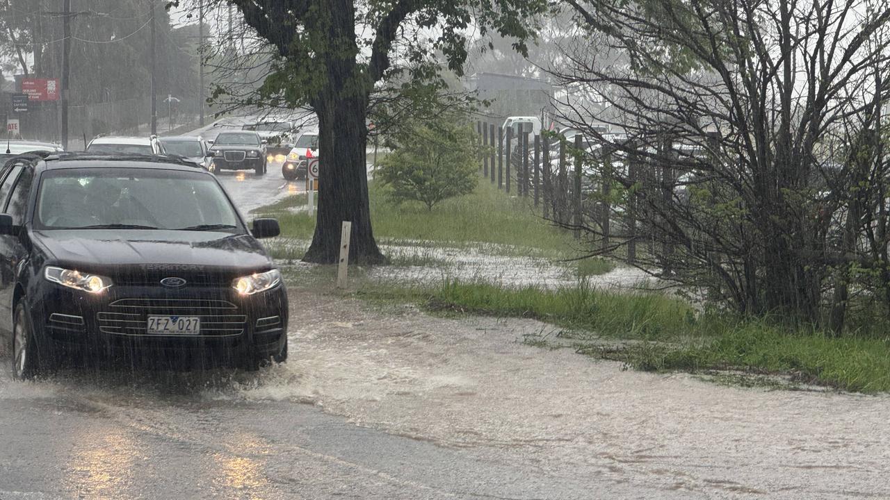 Flash Flooding at Breakwater has resulted in the closure of the Royal Geelong Show. Picture: Alan Barber