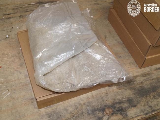 Ephedrine seized by border force officials as part of a 1.2 tonne importation. Picture: ABF