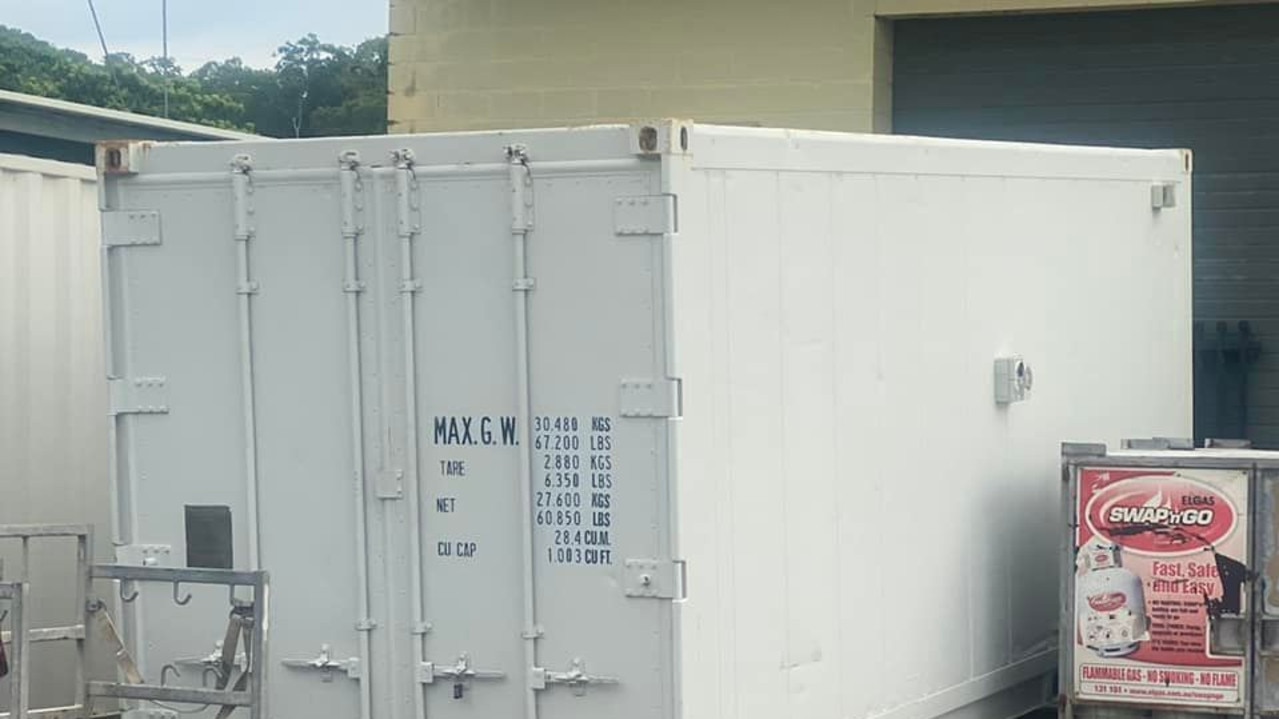 A temporary morgue was delivered to Palm Island by Queensland Health. Picture: Supplied.