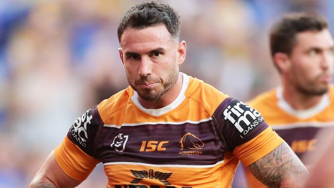 SYDNEY, AUSTRALIA - SEPTEMBER 15: Captain Darius Boyd of the Broncos and team mates look dejected after an Eels try during the NRL Elimination Final match between the Parramatta Eels and the Brisbane Broncos at Bankwest Stadium on September 15, 2019 in Sydney, Australia. (Photo by Matt King/Getty Images)