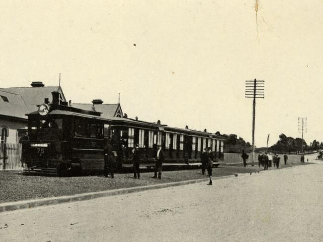 The Arncliffe to Bexley steam tram shown on a postcard in undated picture. Picture: Rockdale City Library