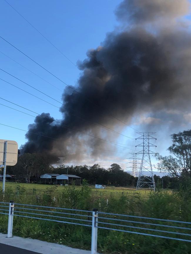 Thick smoke coming from the blaze. Picture: Facebook