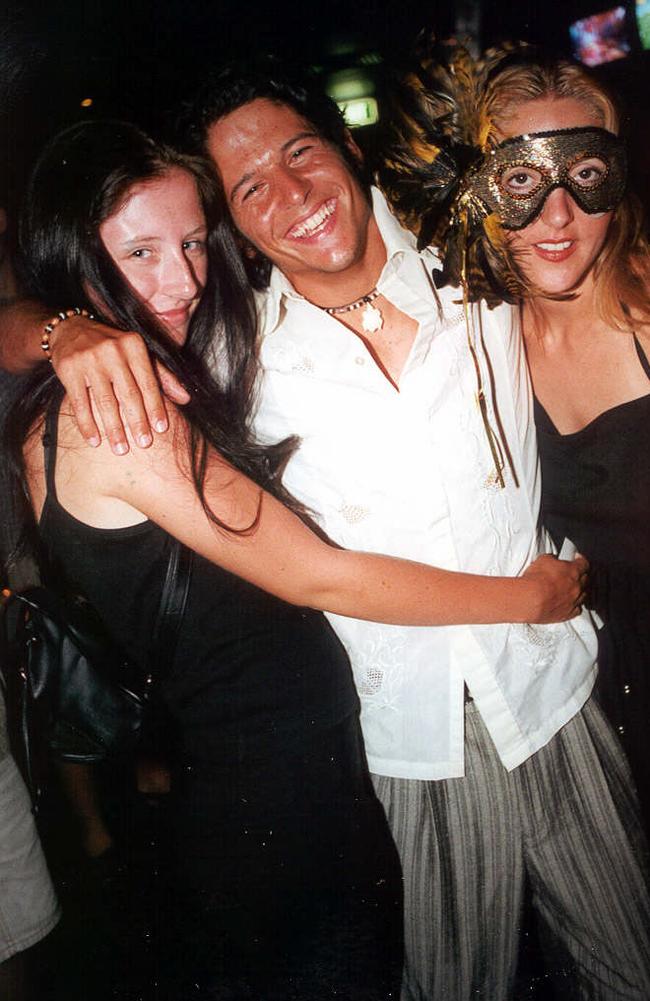 Sharon Brown, Ryan Stacy and Fiona Perry at Cocktails and Dreams, 2000.