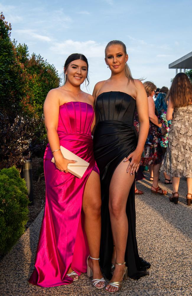 Jorja Thompson and Jade Maison at the Taminmin College Year 12 School formal at Darwin Turf Club, 2024. Picture: Pema Tamang Pakhrin