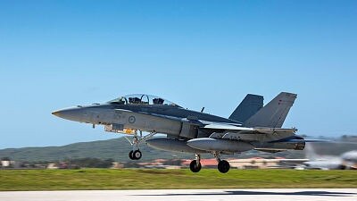 Workers at RAAF base Williamtown will service and prepare retired F/A-18 Classic Hornet aircraft. Supplied.