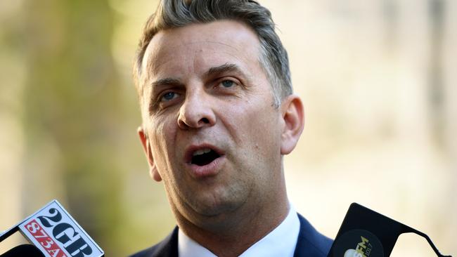 NSW Transport Minister Andrew Constance hailed the “historic moment”. Picture: AAP Image/Joel Carrett