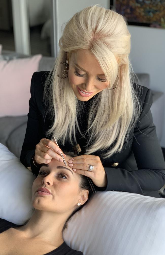 Amy at work on someone's eyebrows – not mine. Picture: Supplied