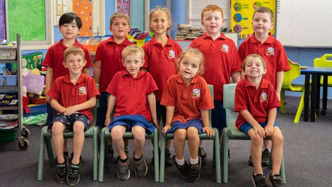 Glenwood State School prep class of 2023 - Back row (L-R): Leo, Jimmy, Suraya, Riivr, Harry. <br/>Front row (L-R): Ivar, Flynn, Hailey, Noah. Picture: Christine Schindler